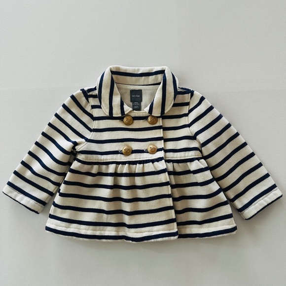 Gap Other - Gap 12-18 Months Baby Girl Nautical Jacket Stripe Anchor Buttons